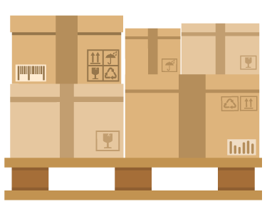 Graphic - pallet with boxes on top